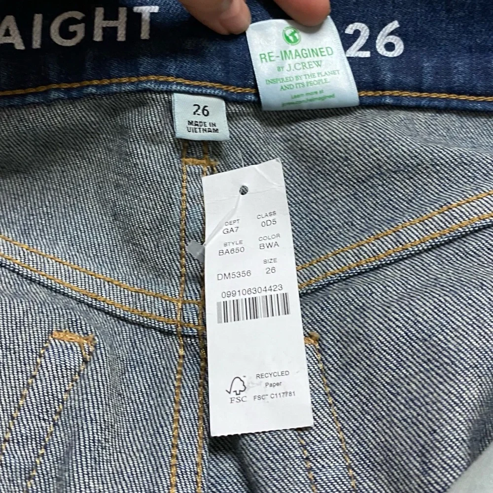 New J. Crew High Rise Classic Straight Leg Jeans Blue Denim Women’s Size 26 - Picture 13 of 15